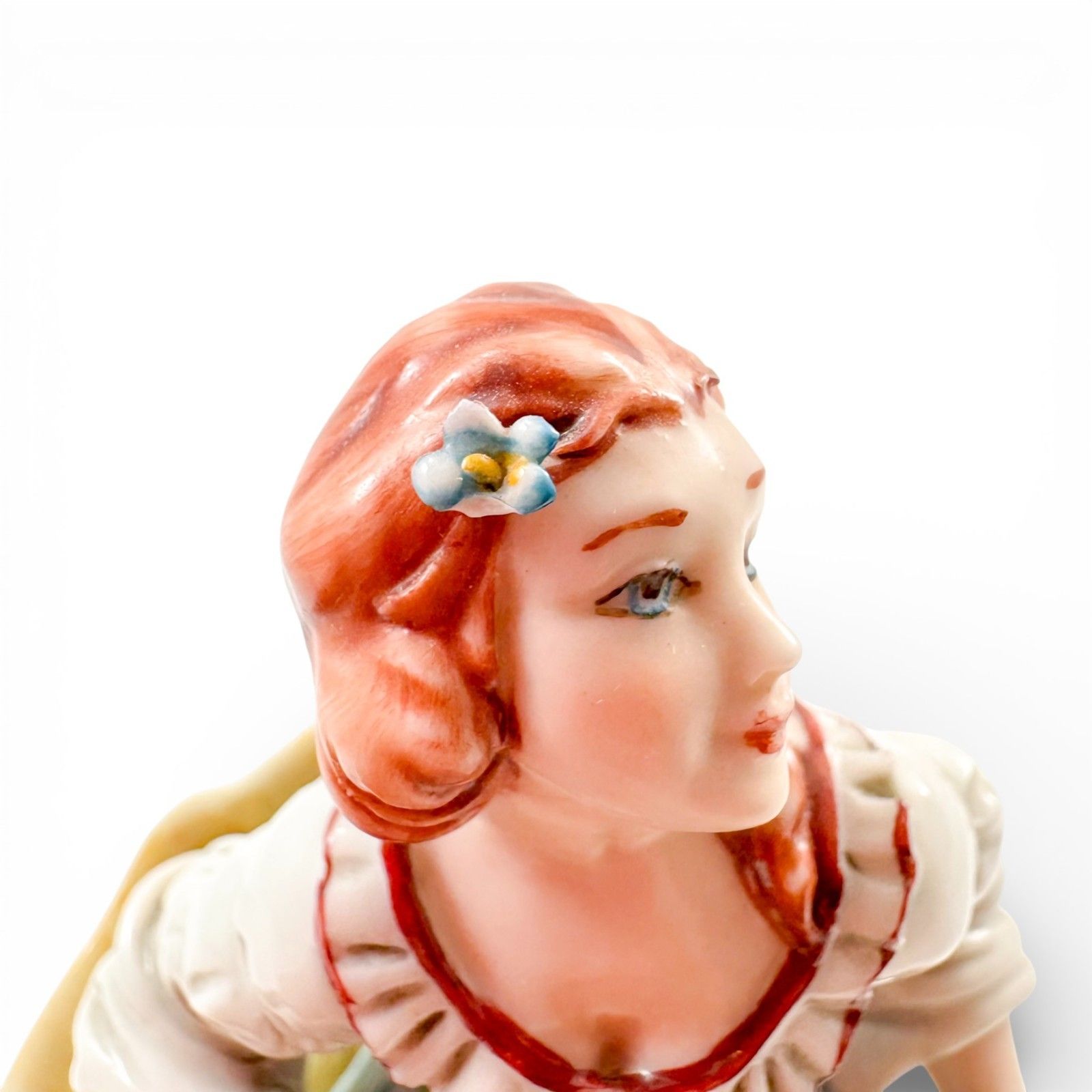 photo furniture Capodimonte Porcelain Figurine Germano Cortese Italian Woman Figure Mid 20th C