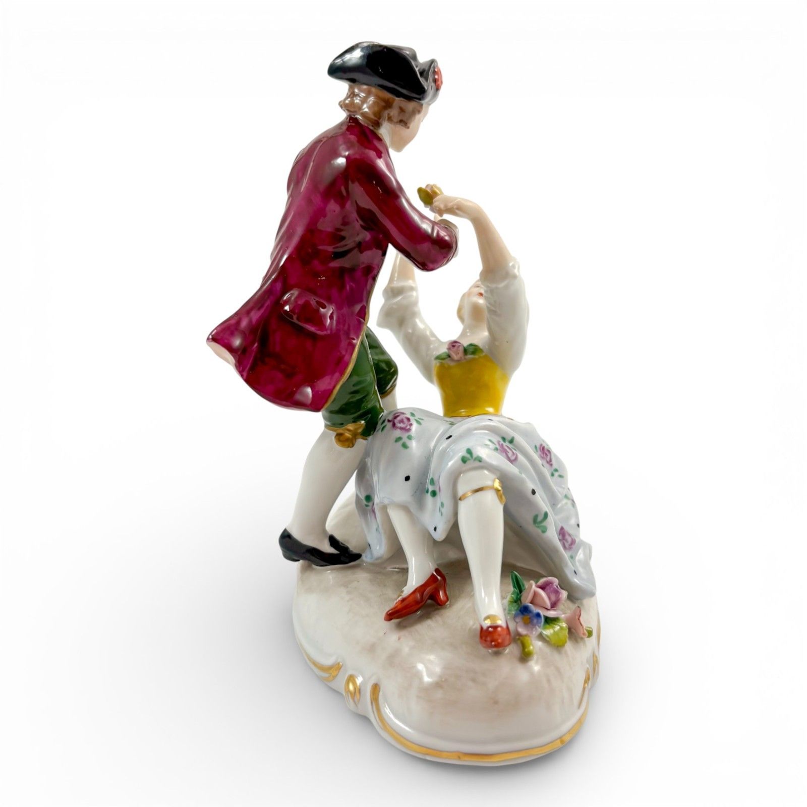 Sitzendorf Porcelain Courting Couple Figurine Rococo Revival German Antique photo 345.0