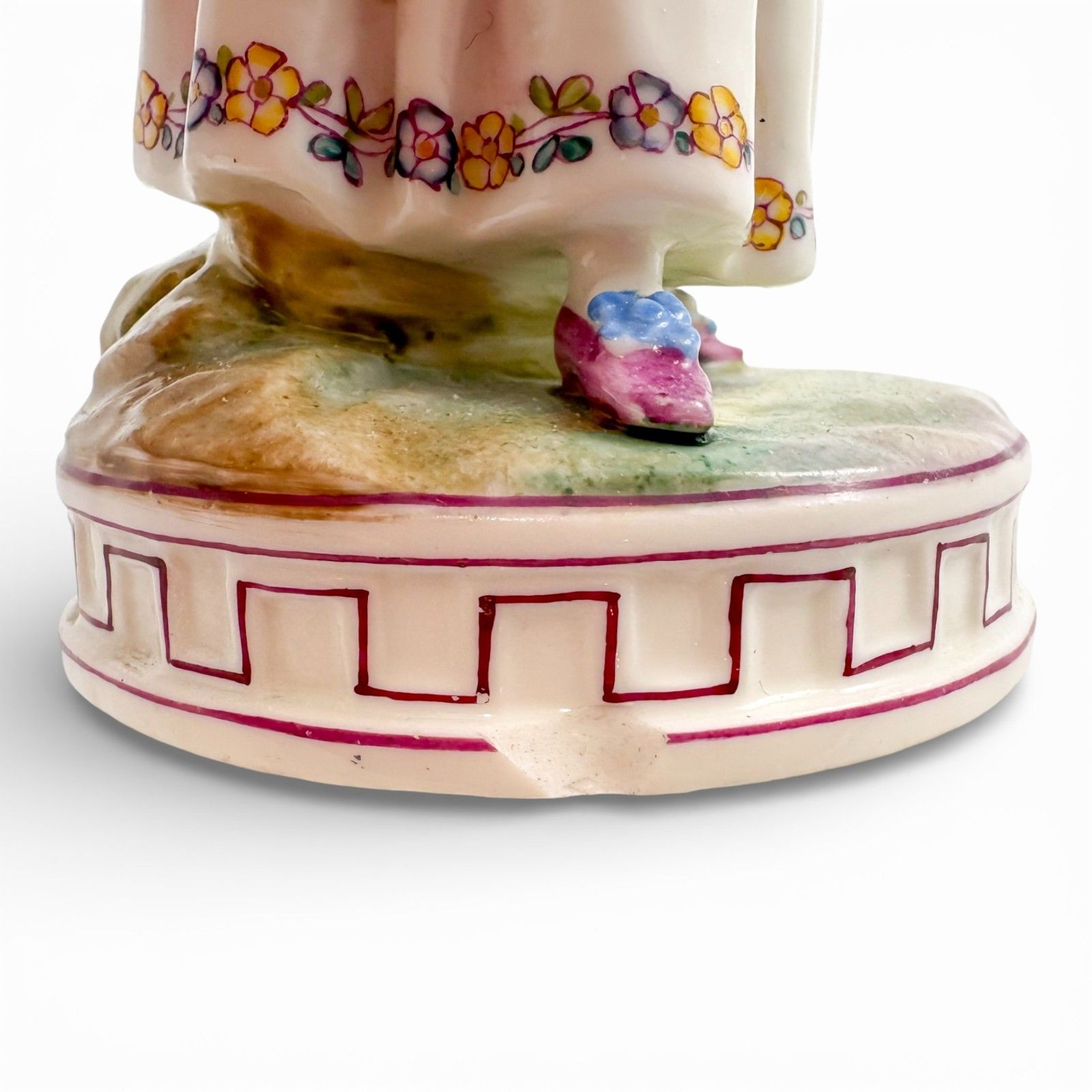 Pair French Porcelain Flower Seller Figures, Paris Rococo Revival, 19th Century photo vintage