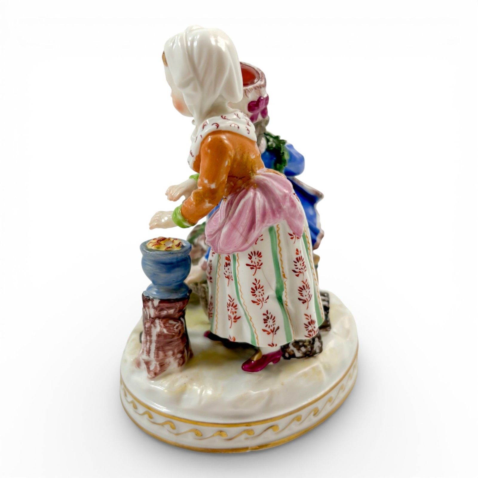Antique Ludwigsburg Porcelain Figurine Tyrolean Couple At Work, German, C. 1890 photo for sale