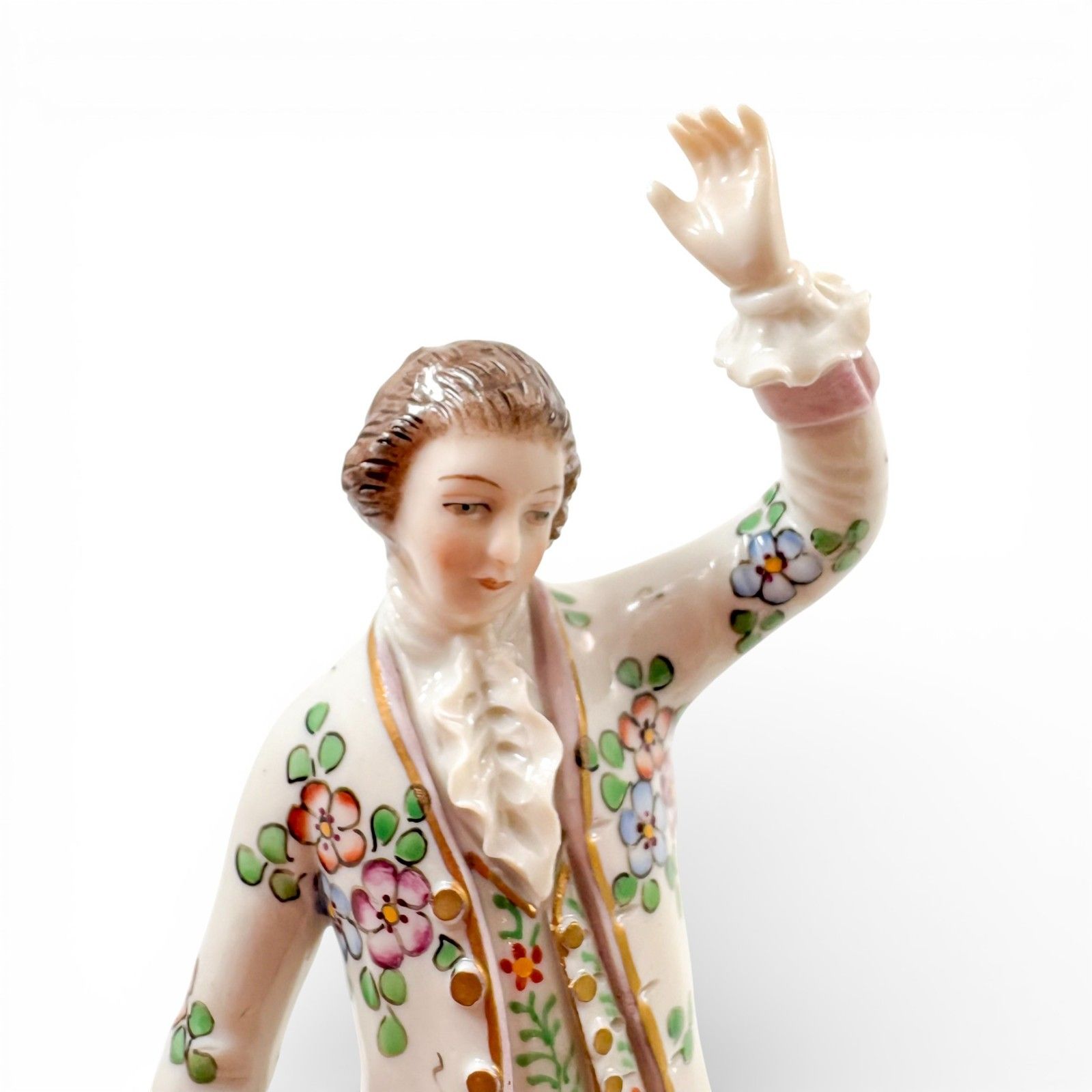 photo buy Antique Sitzendorf Porcelain Pastoral Figurines Couple With Lambs, C.1900