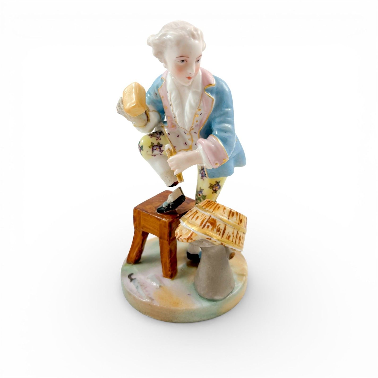 Antique Dresden Porcelain Rococo Revival Figure Of A Young Man, German, C. 1890s