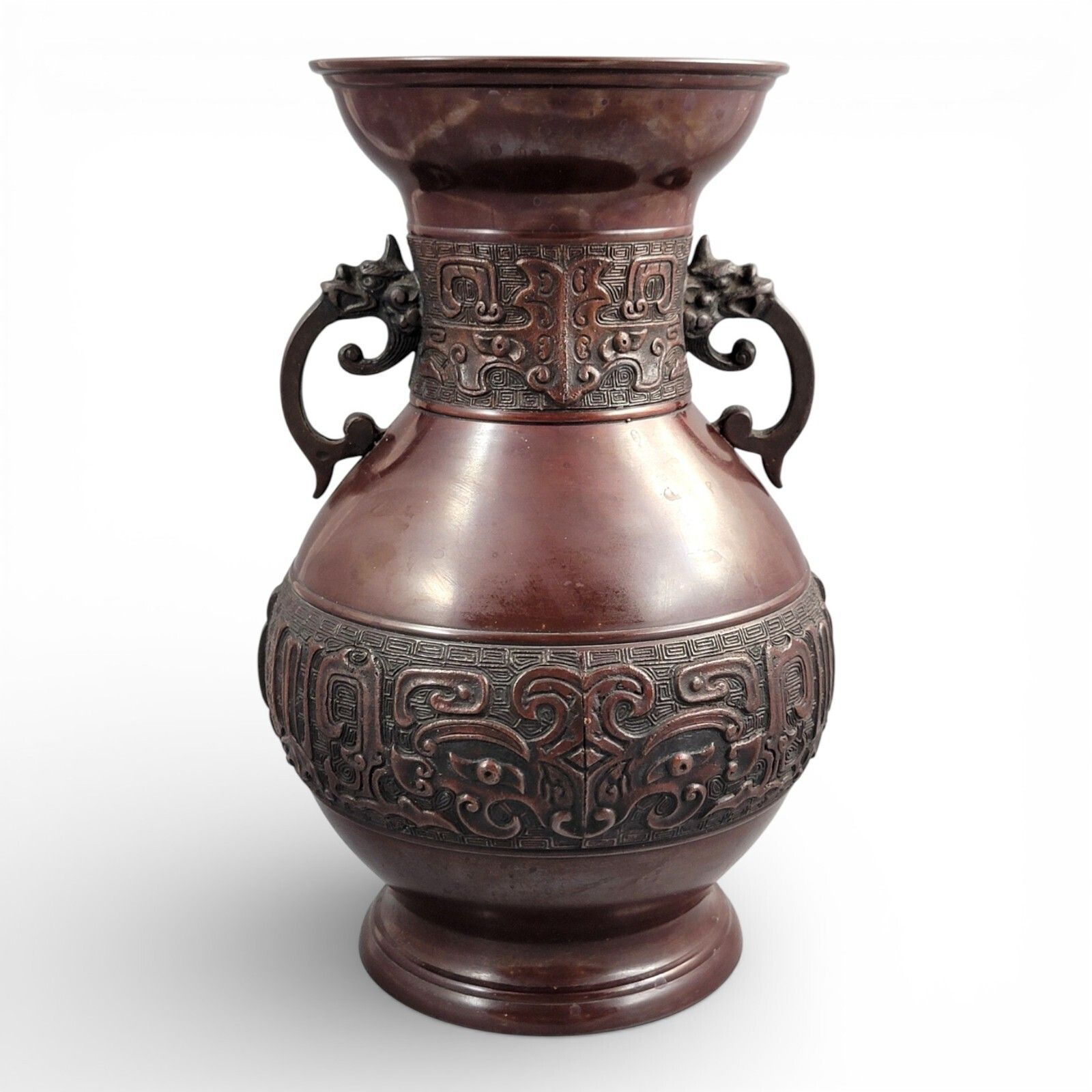Antique Japanese Archaistic Bronze Hu Vase, Meiji–Taishō Period, C.1900