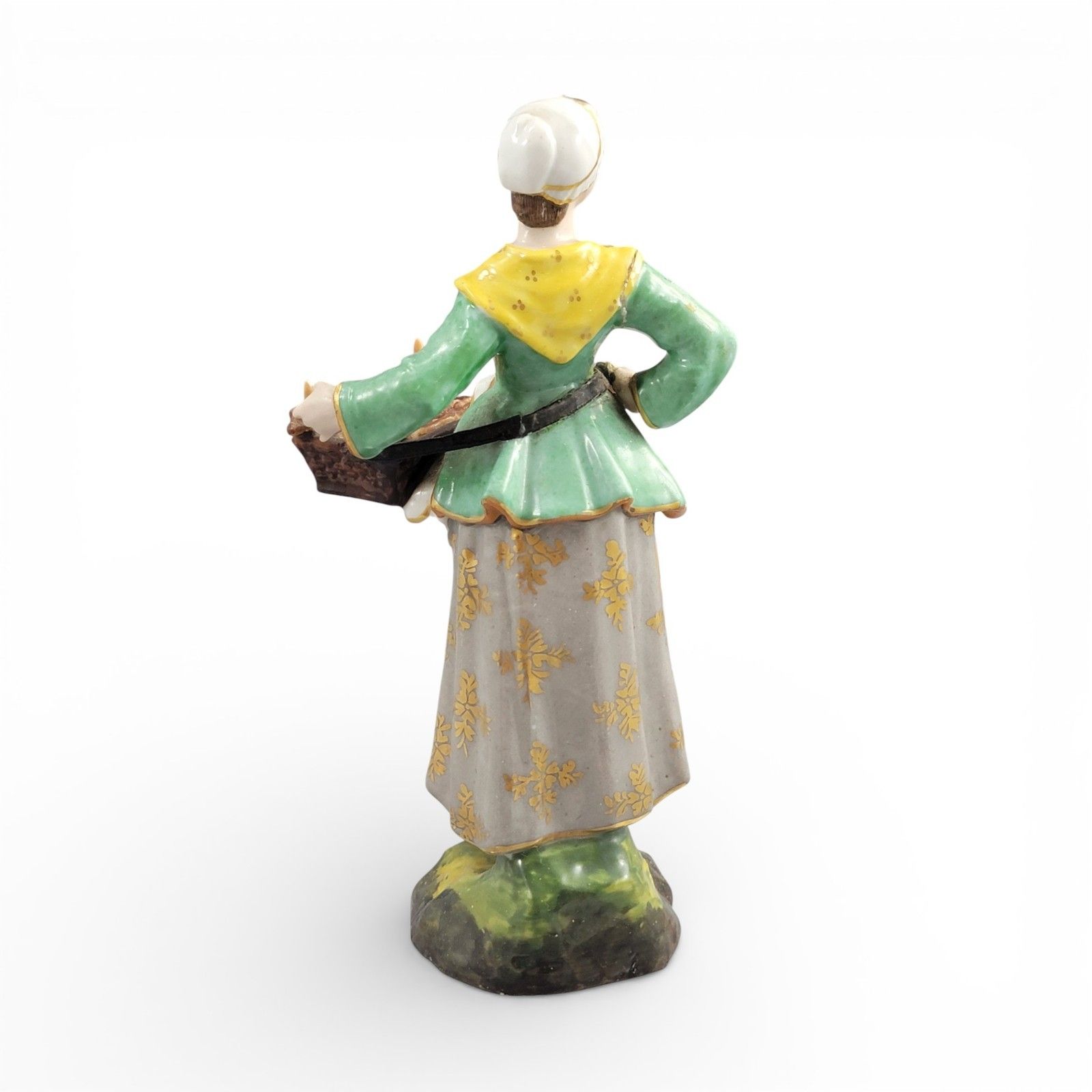 Georgian Derby Porcelain Figure Of A Female Bun Seller (Street Vendor), C.1800 photo Home Decor