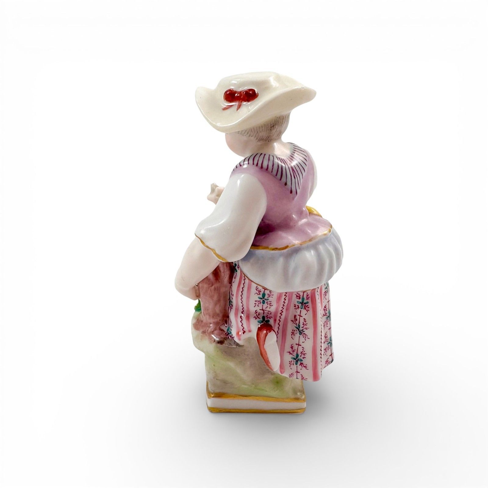 Antique Sitzendorf Porcelain Flower Seller Figurine German C.1920s Hand Painted photo for sale
