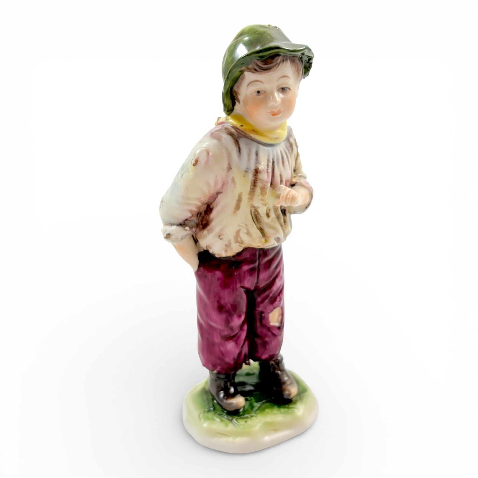 Antique German Porcelain Beggar Children Figurines Pair Kämmer Volkstedt 1920s photo vinterior