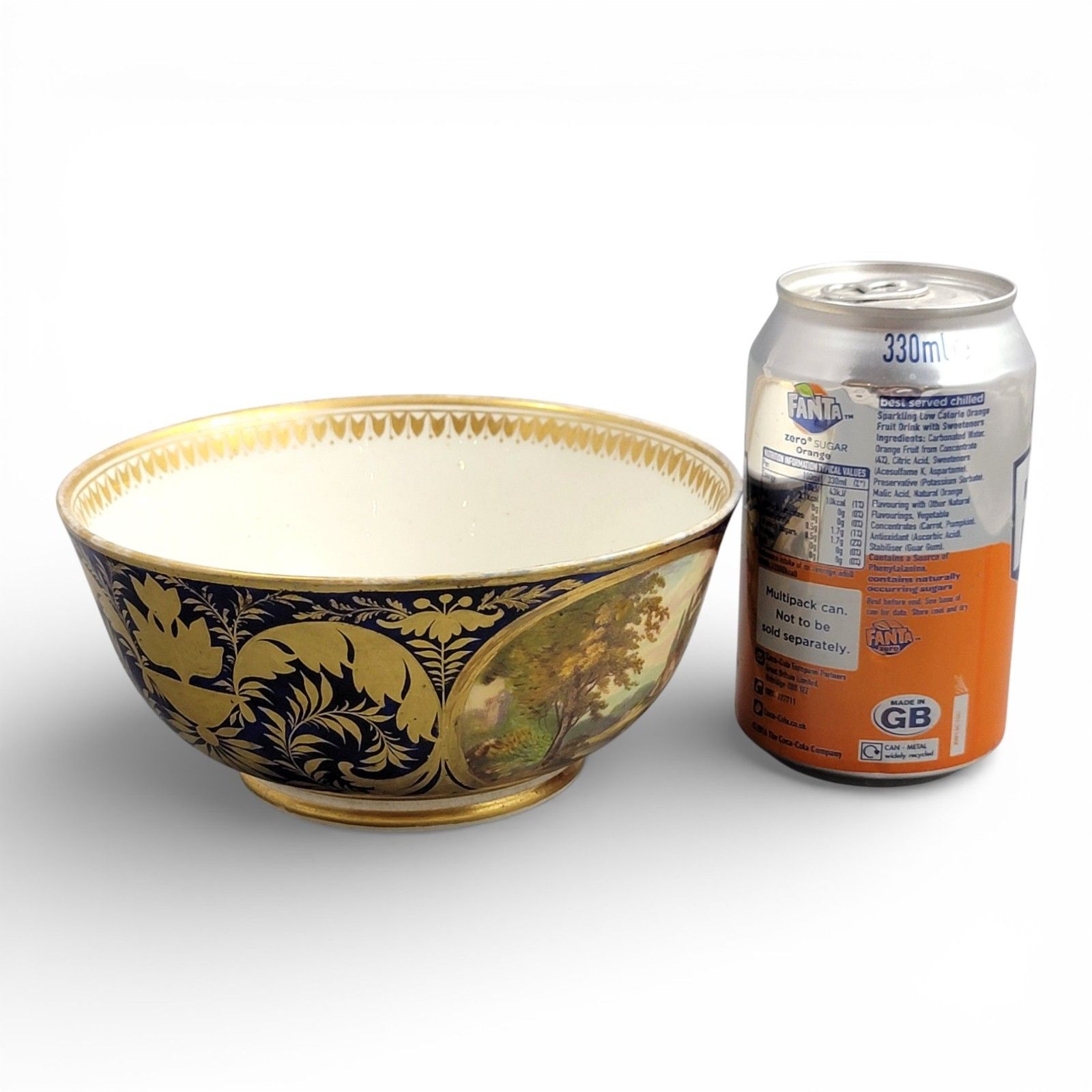 Home Decor Antique Georgian Derby Porcelain Cabinet Bowl With Titled Landscapes C.1795–1810 photo