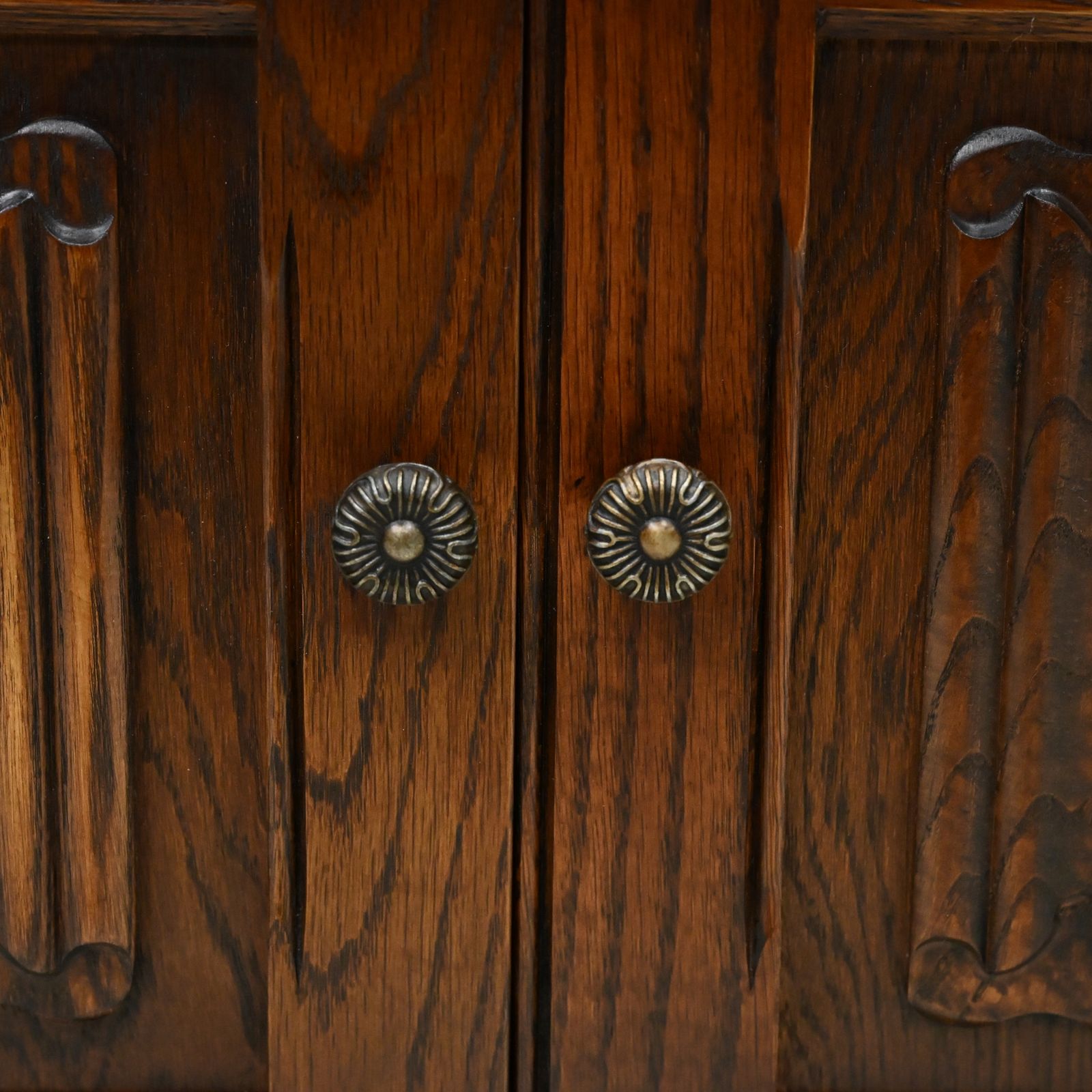 photo for sale Old Charm Display Cabinet 3 Shelves Tudor Brown Free Uk Delivery*
