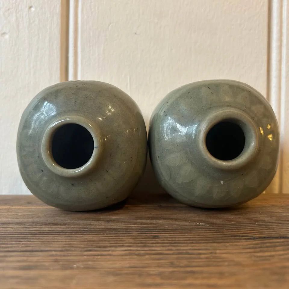 Pair Of Chinese Celadon Glazed Pots photo furniture