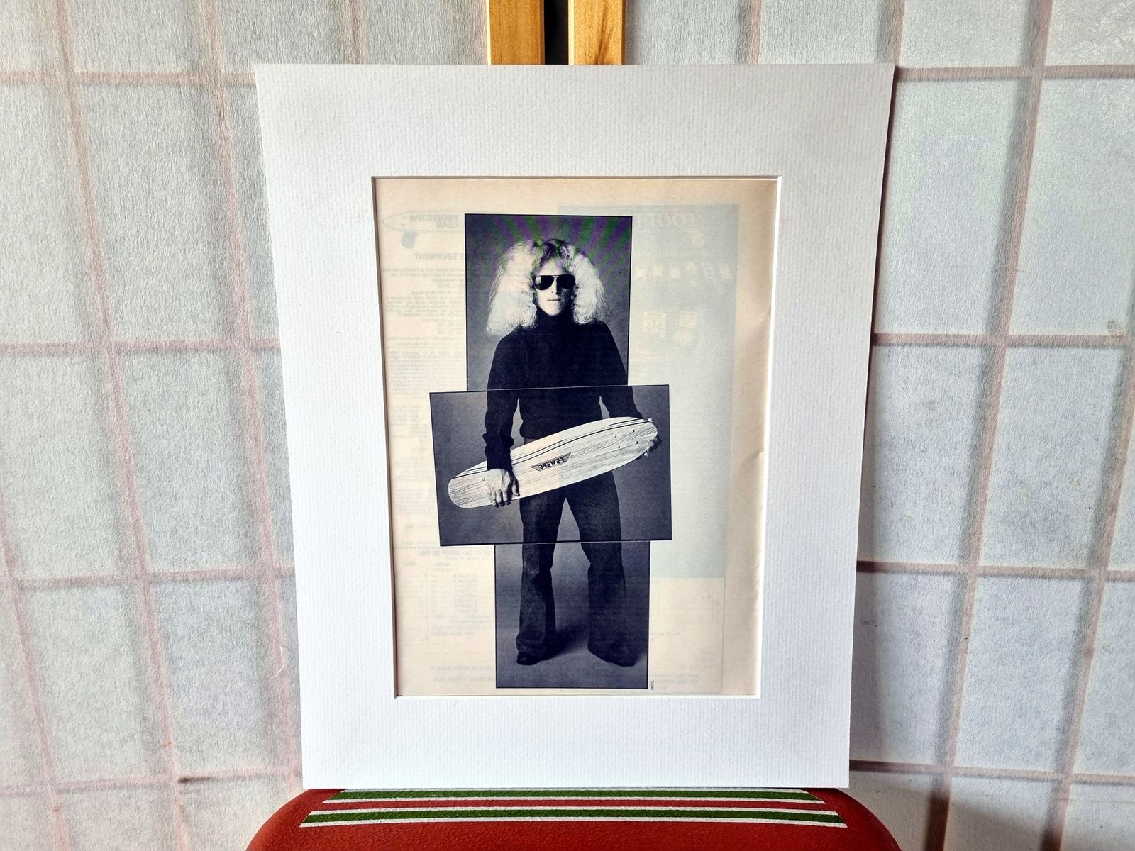 Skateboard Wall Art Photo, Rodney Lee Jesse Portrait, 1970s Skate Culture Icon, Original Magazine Page, Black White Skate