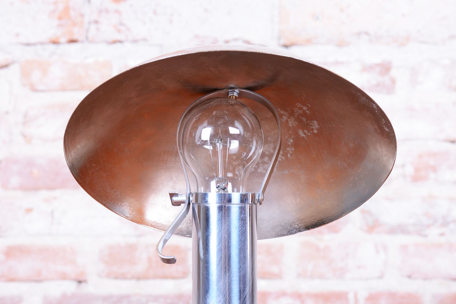 Pair Of Restored Bauhaus Table Lamps, By Miroslav Prokop, Chrome, Czech, 1930s photo vinterior