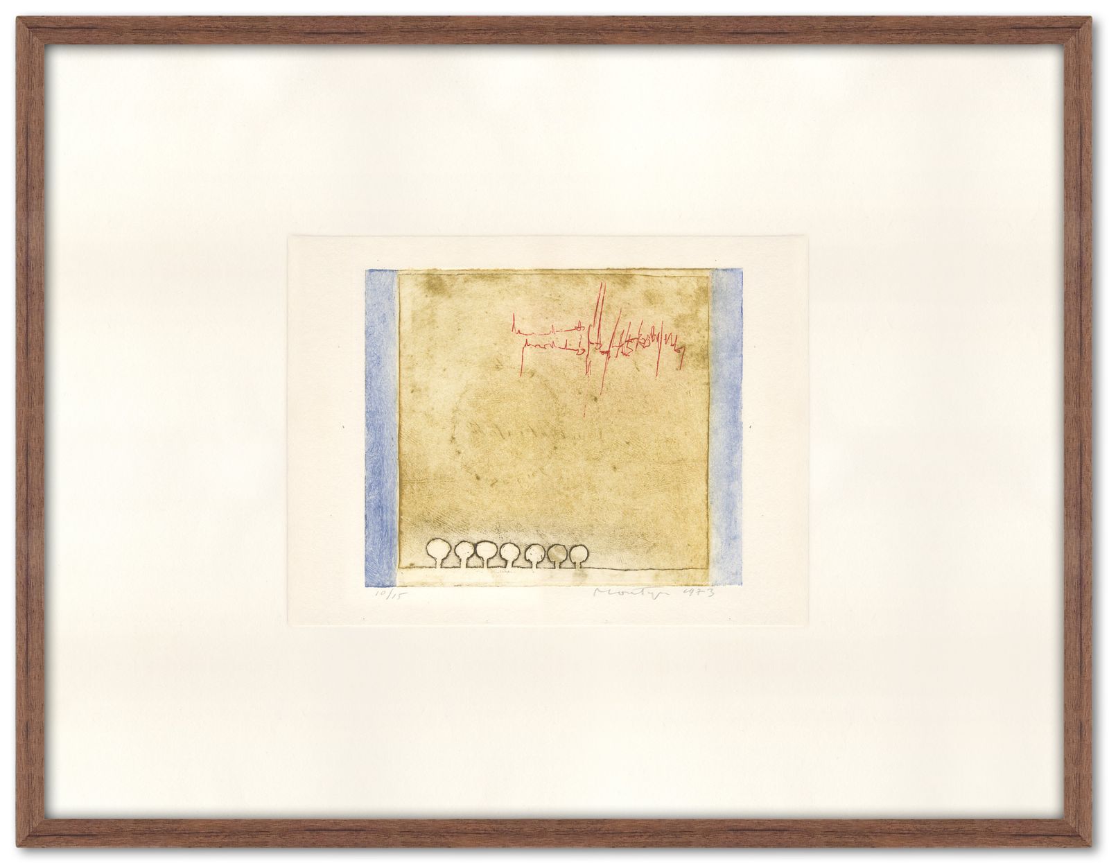 Beautiful Japanese Inspired Abstracted Landscape, 1970s