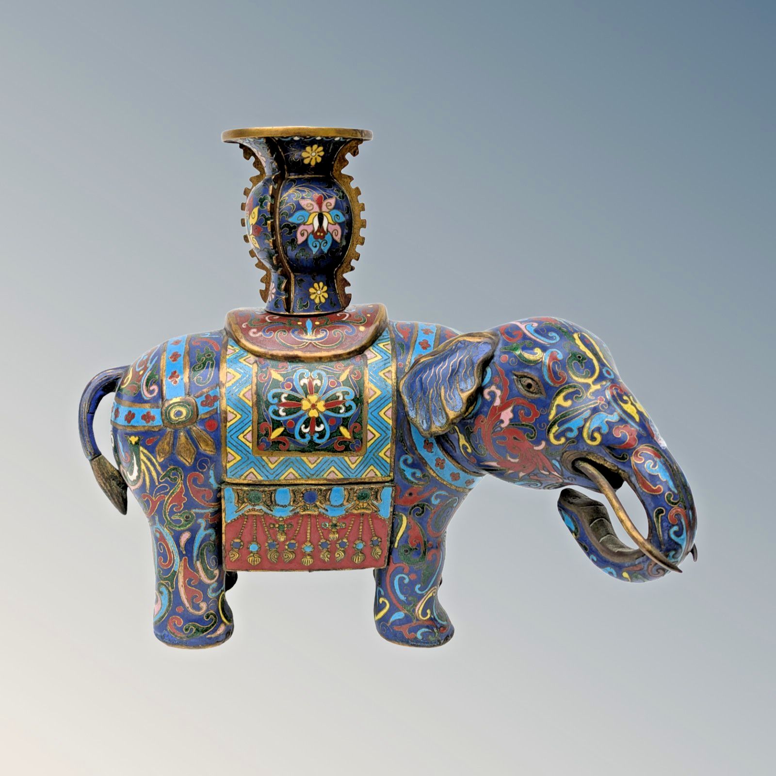 Fine Pine Of Chinese Cloisonne Elephants  Qing Period photo for sale