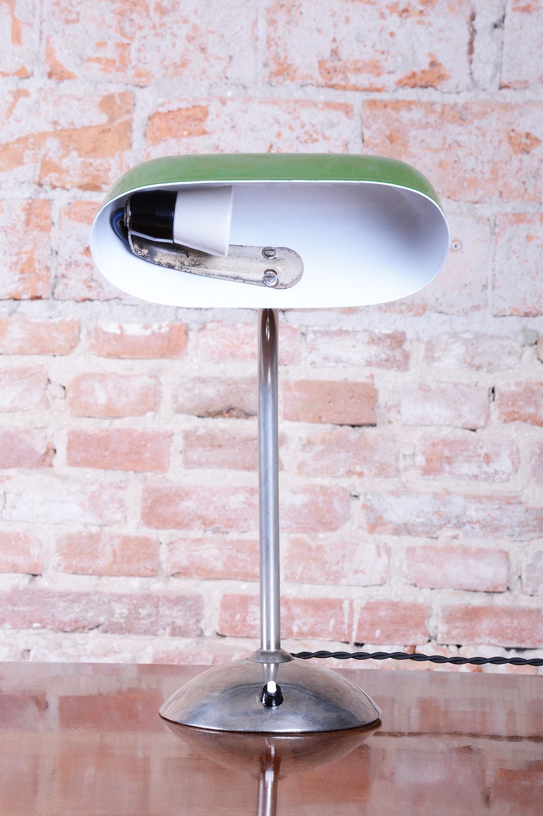Restored Bauhaus Table Lamp, By Franta Anýž, Chrome, Steel, Czech, 1930s photo for sale