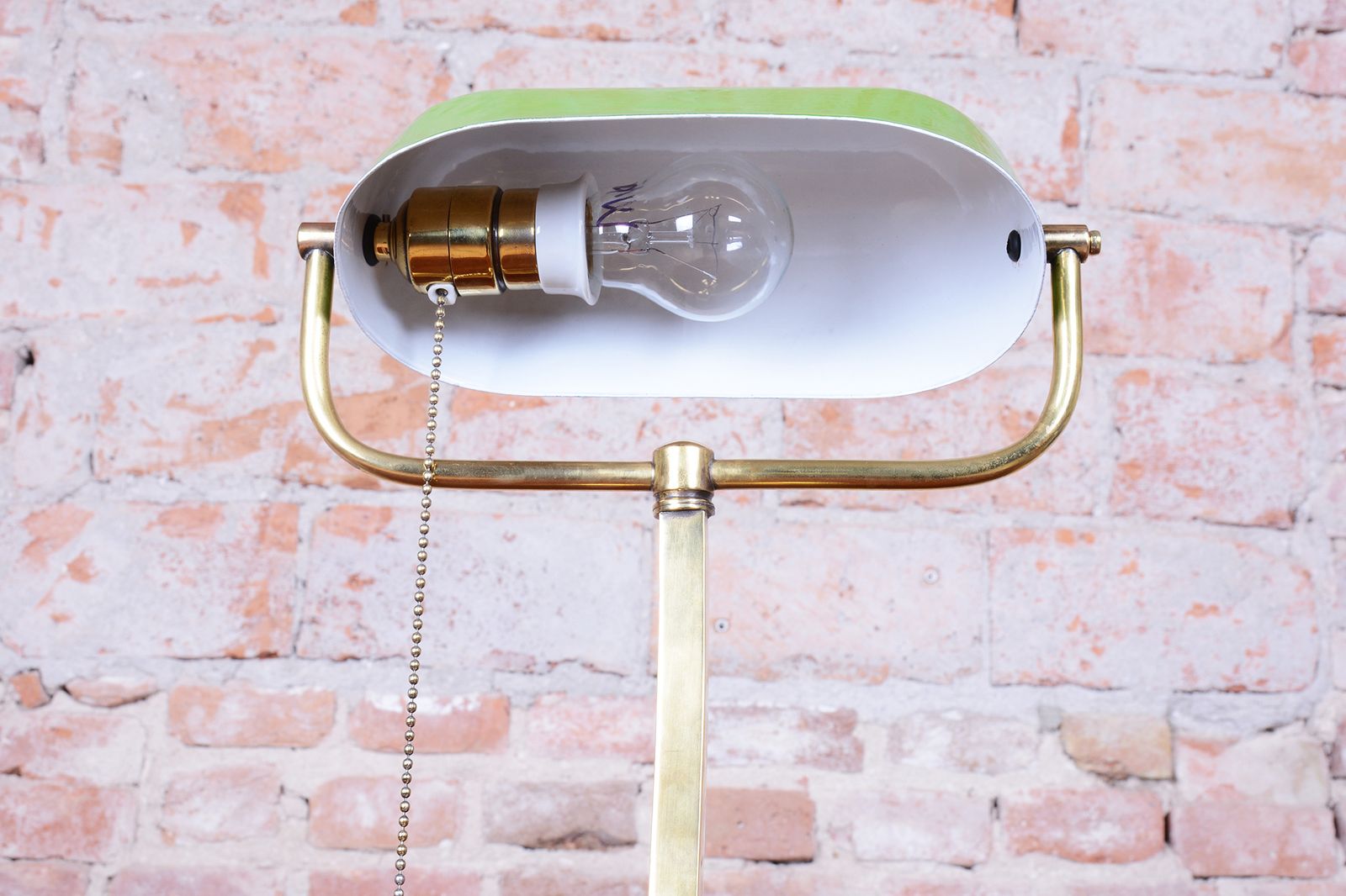 Restored Art Deco Table Lamp, By Franta Anýž, Brass, Glass, Czech, 1920s photo for sale