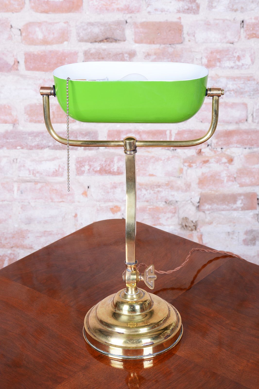 Restored Art Deco Table Lamp, By Franta Anýž, Brass, Glass, Czech, 1920s photo buy