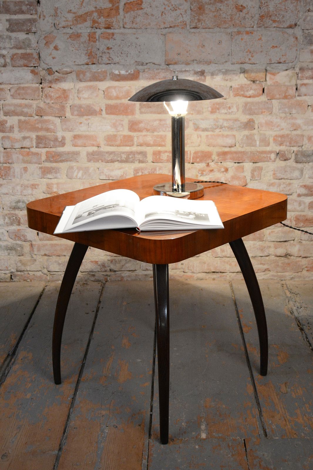 Restored Bauhaus Table Lamp, By Miroslav Prokop, Chrome, Steel, Czech, 1930s photo for sale