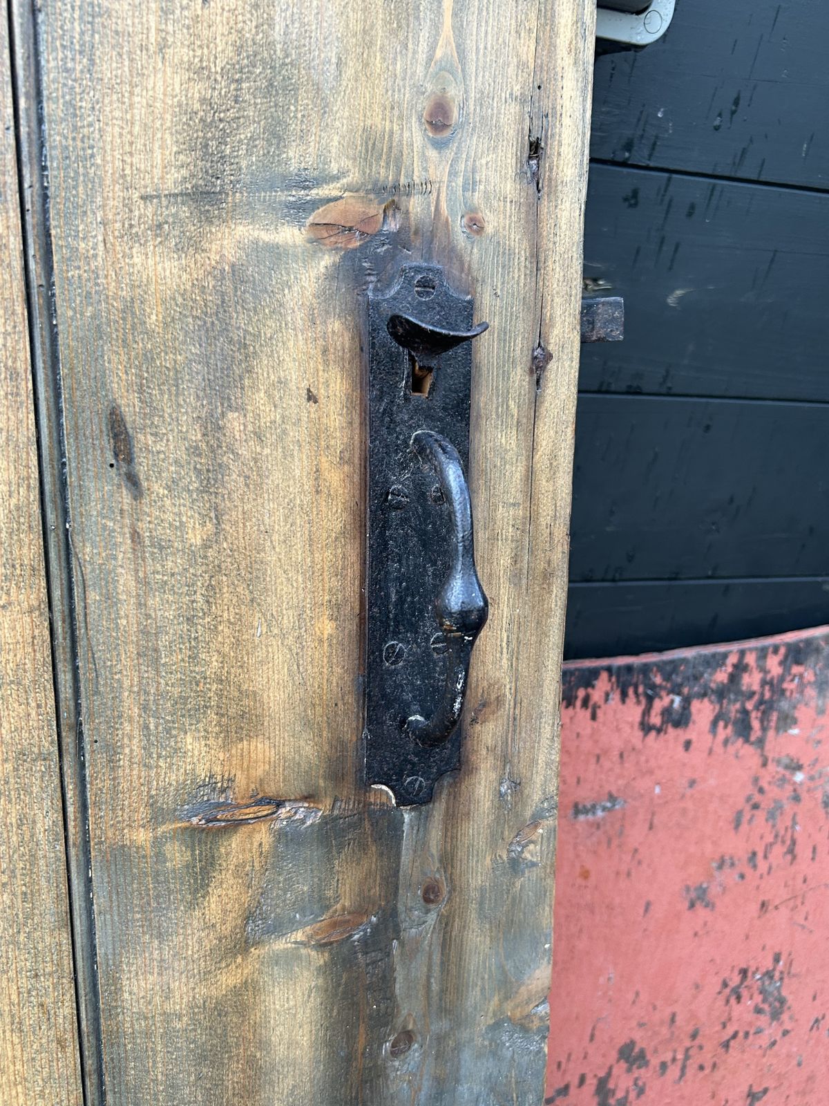 Authentic 5 Plank Beaded Ledged Door With Original Ironmongary In Pitched  Pine. photo buy