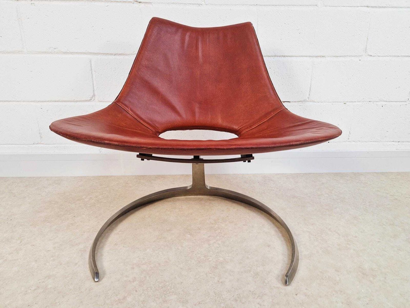 Preben Fabricius & Jørgen Kastholm Pair Scimitar Is63 Mid Century Leather Lounge Chairs photo Furniture