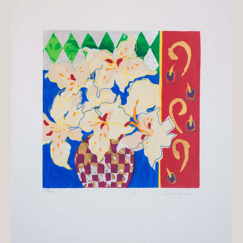 photo for sale Floraal Stilleven Serigrafiën (Set Van Drie) Van Liz Jardine