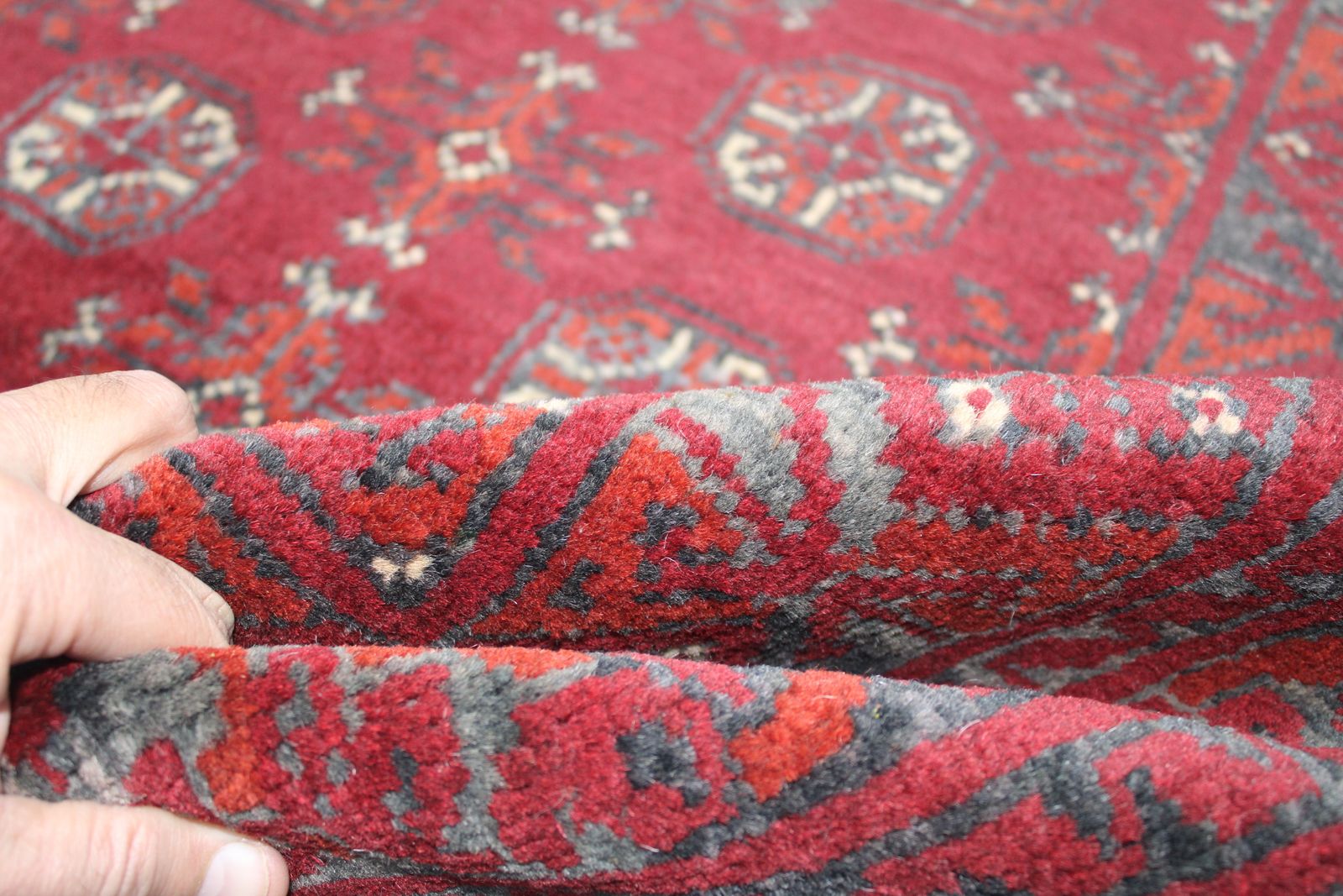 4x6 Geometric Turkmen Bokhara Tribal Afghan Rug photo vintage