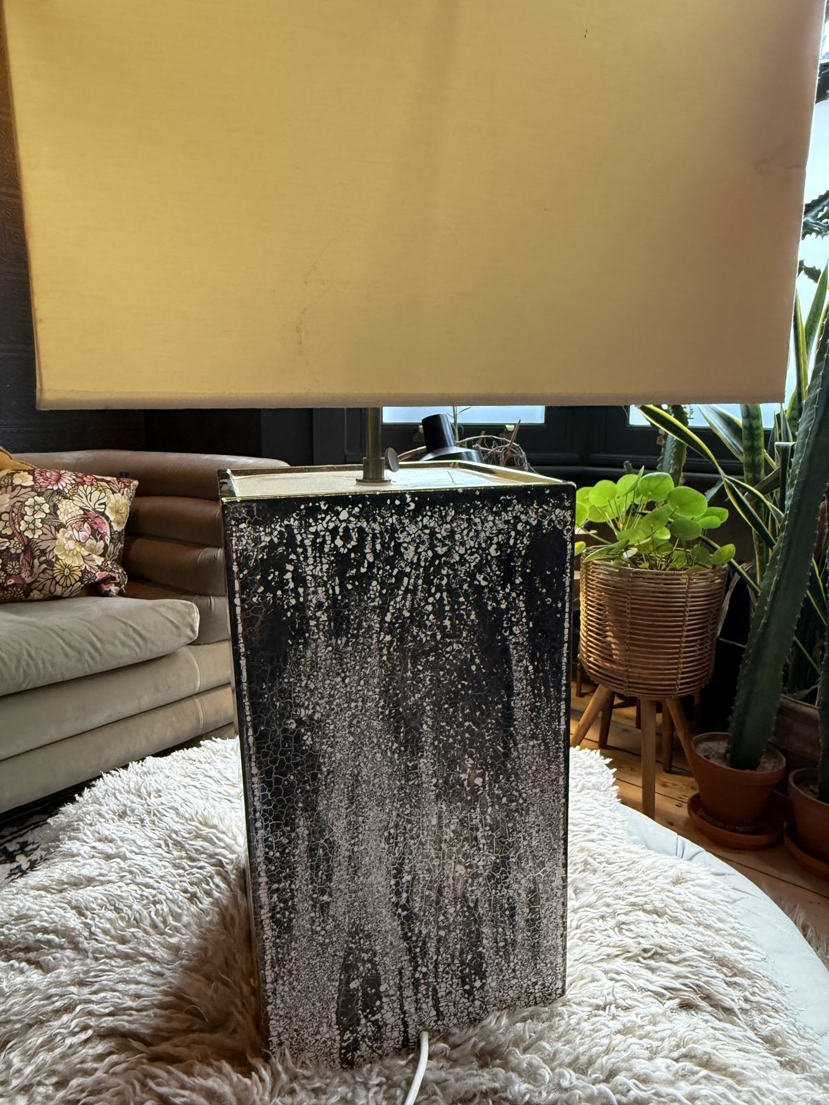 Vintage Roche Bobois Ceramic Table Lamp By Faïencerie De Charolles, France, 1970s photo vinterior