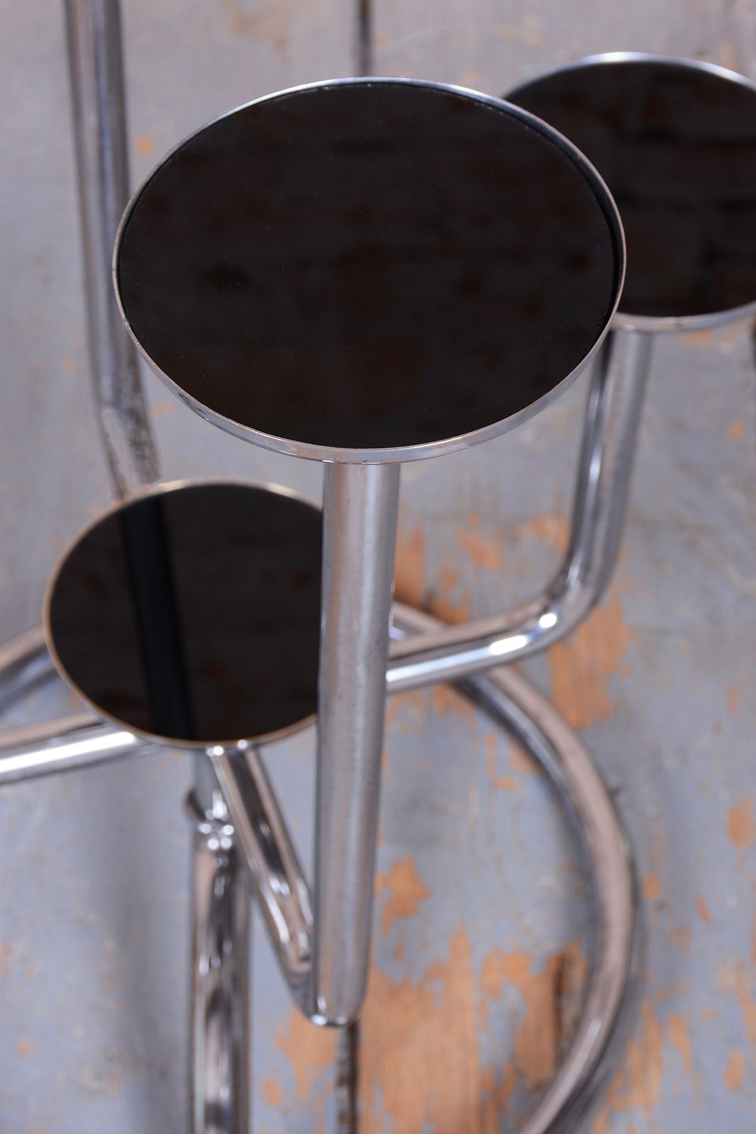 Restored Bauhaus Flower Stand, By Vichr A Spol., Chrome, Glass, Czech, 1930s photo Home Decor