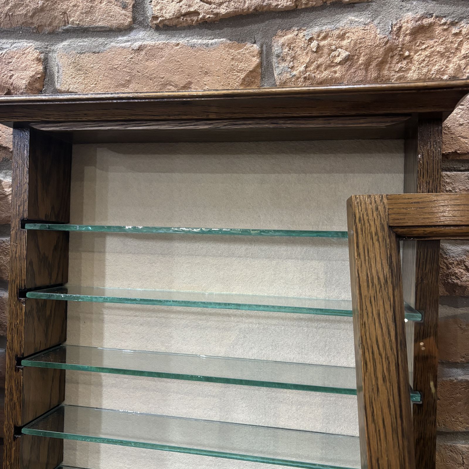Edwardian Style Oak Wall Shop Display Cabinet photo vinterior