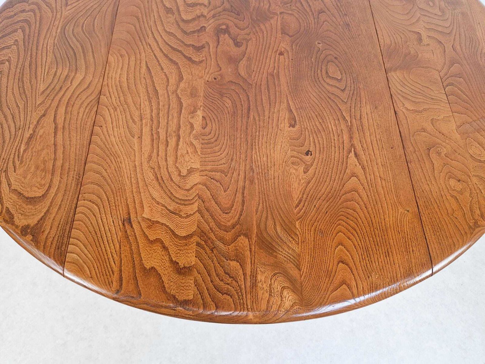 Ercol Vintage Mid Century Solid Elm Drop Leaf Table And Stickback Chair Dining Set Pg023 photo vintage