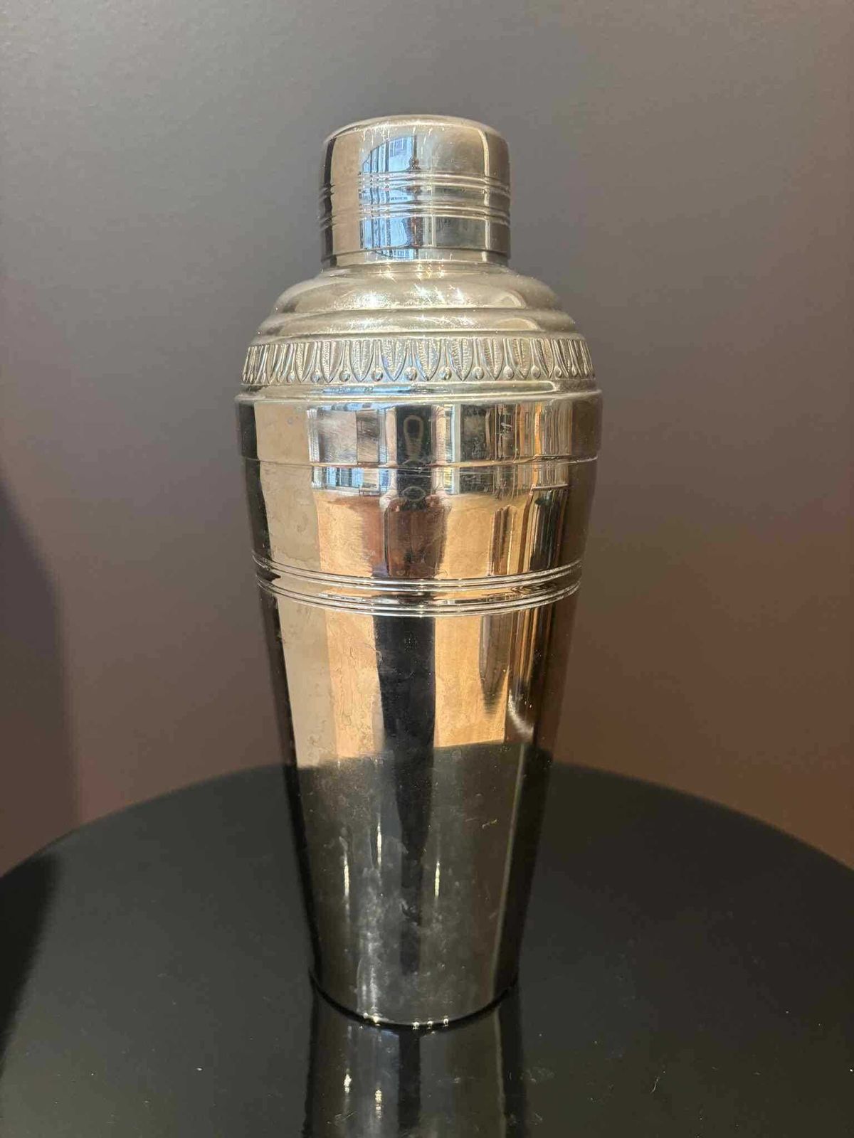 Guy Degrenne Cocktail Shaker: Mid Century Stainless Steel Barware photo for sale