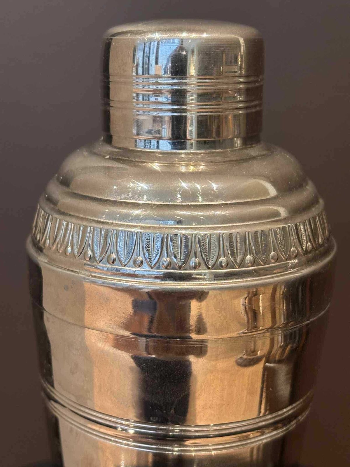 photo vinterior Guy Degrenne Cocktail Shaker: Mid Century Stainless Steel Barware