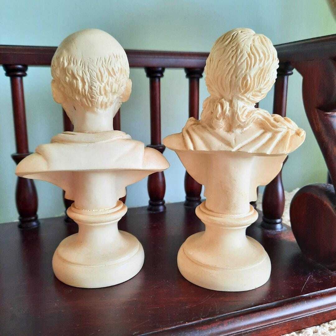Vintage Resin Busts Of Niobe And Socrates Museum Copies Souvenirs From Greece, Academia Decor Pair photo vinterior