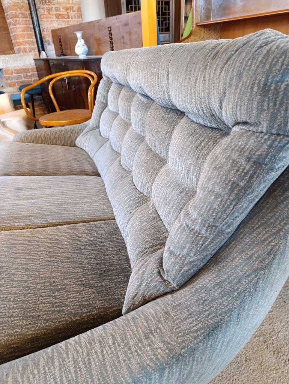 photo vinterior Parker Knoll Statesman Sofa Vintage Sculptural Grey Original Upholstery Statement Three Seater