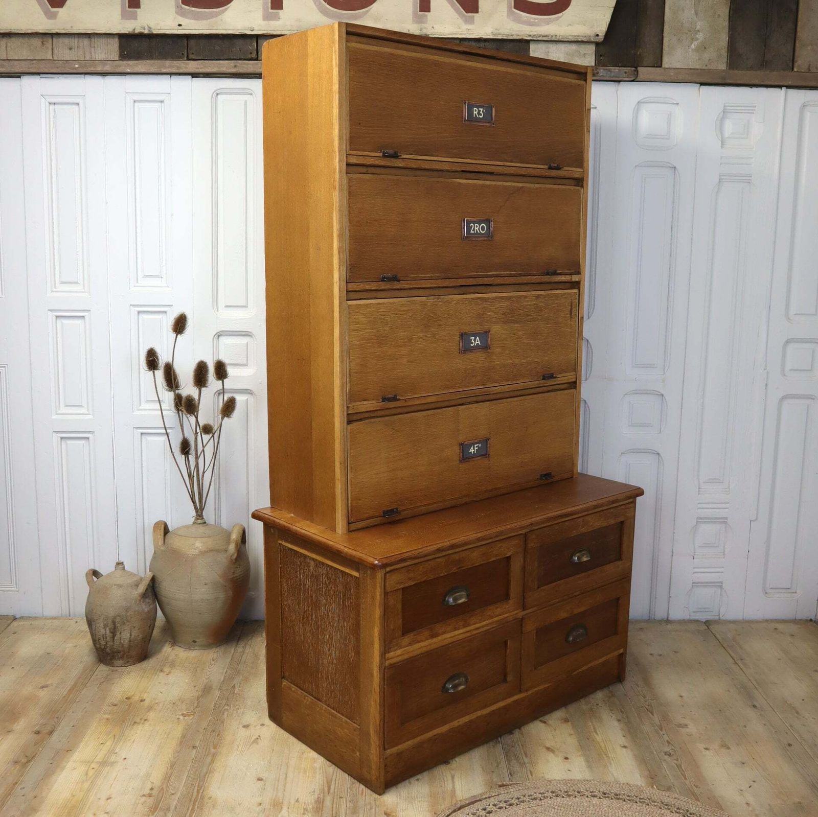 1995.0 Vintage Oak Solicitors Haberdashery Cabinet 2201k. photo