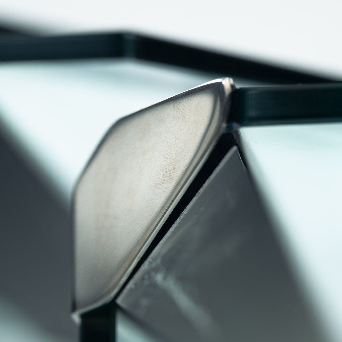 Corner Trangle Nesting Tables In Glass Chrome By Pierangelo Gallotti For Galotti & Radice, 1970s, Set Of 4 photo vinterior