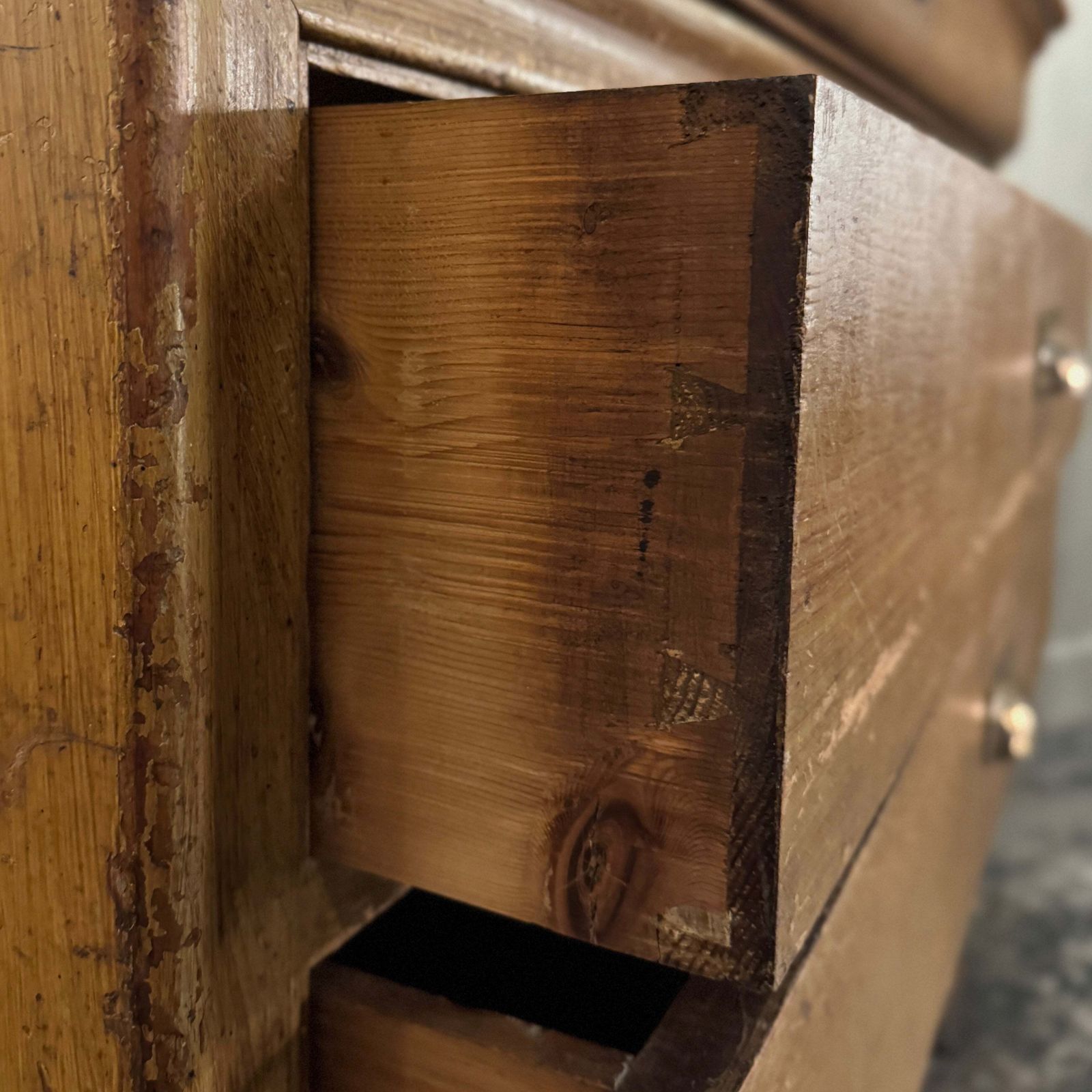 photo furniture Louis Philippe Scumble Glazed Chest Of Drawers.