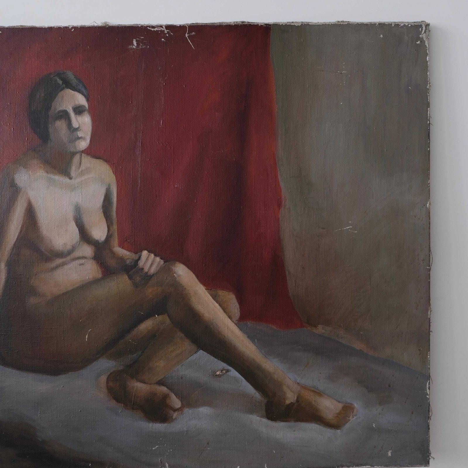 Large Nude Study Painting | Oil On Canvas | Latvia | 1970s. photo Art