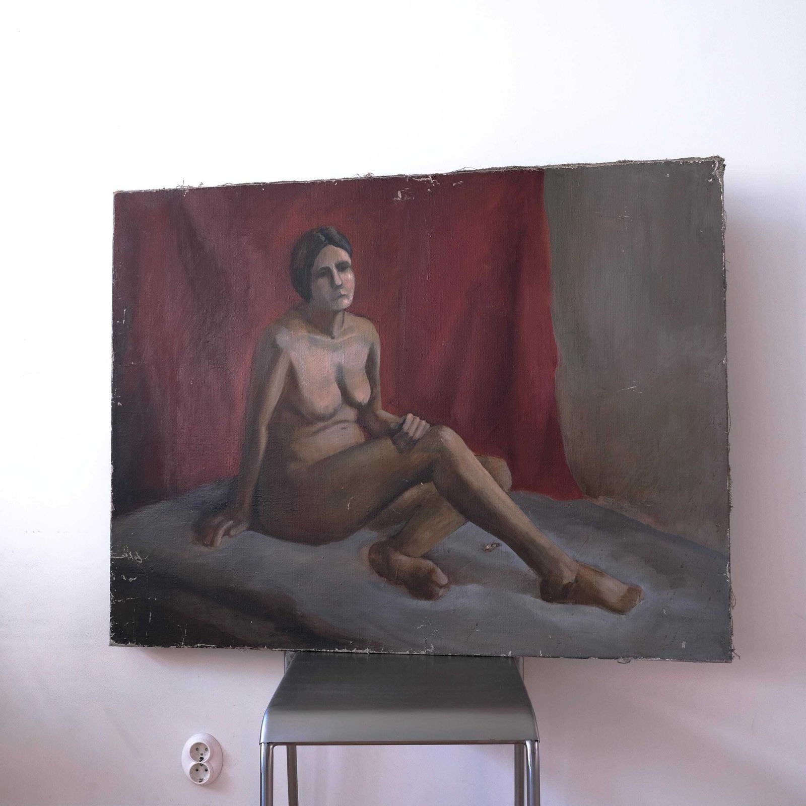 Large Nude Study Painting | Oil On Canvas | Latvia | 1970s. photo vinterior