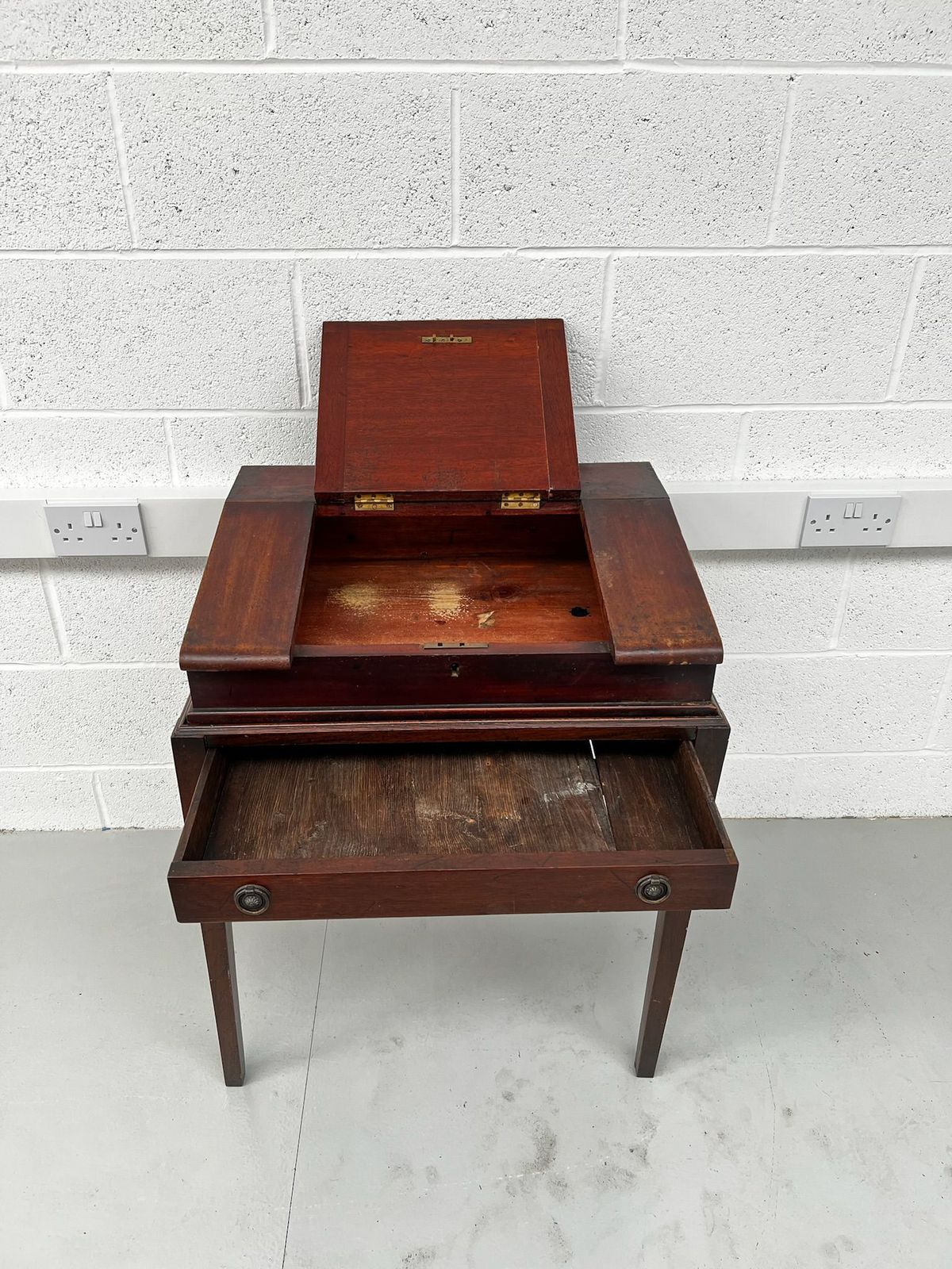 Antique Mahogany Clerks Desk On Base photo furniture