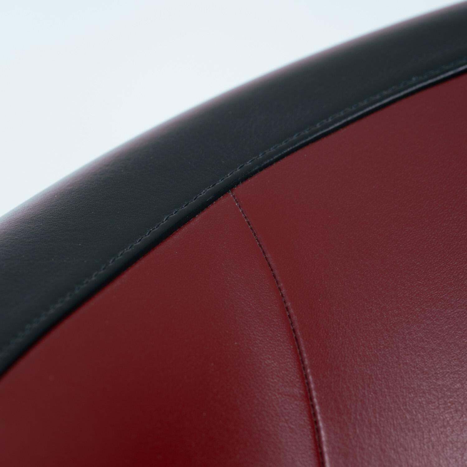 photo for sale Leather Beech Wood Red Black Sinan Armchairs Designed By Poltrona Frau, Set Of 4