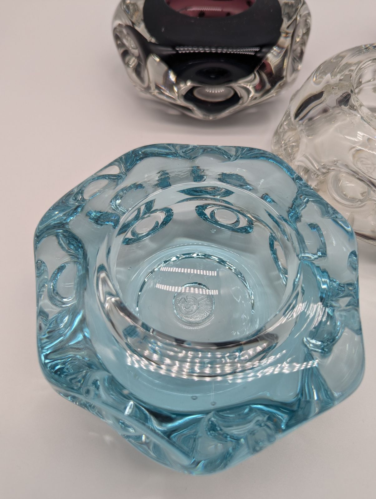Set Of Five Liskeard Glassworks Tealight Holders By Harry Dyer, England, 1970s photo 175.0