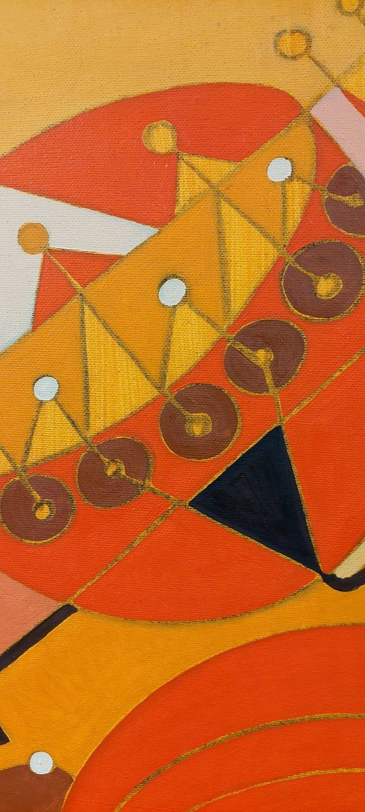 Franco Balleri 1977 Abstract Painting Oil On Canvas 80x60 photo vinterior