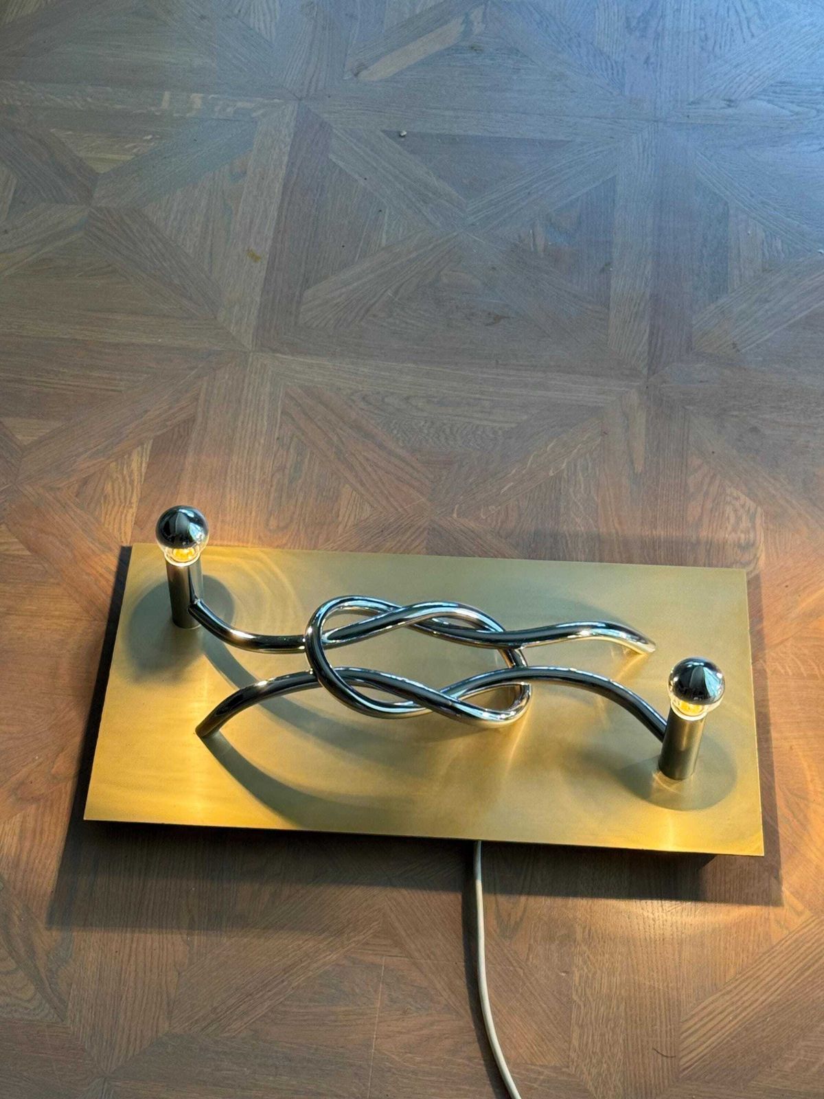Italian 'Reef Knot' Wall Sconces   Giacomo Benevelli For Missaglia photo 2500.0