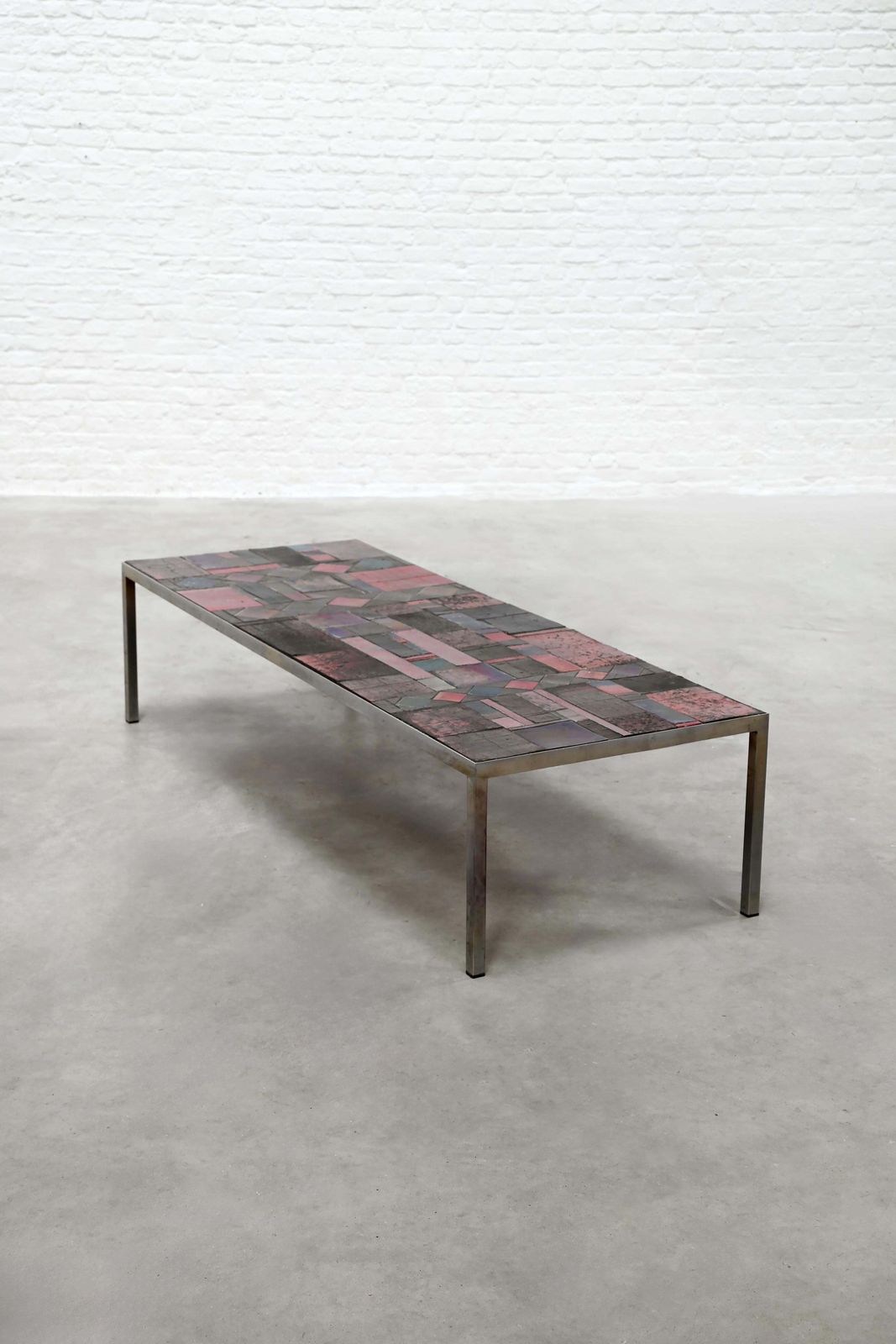 Large Ceramic Tile Coffee Table By Pia Manu, Handcrafted, Belgium 1960's photo buy