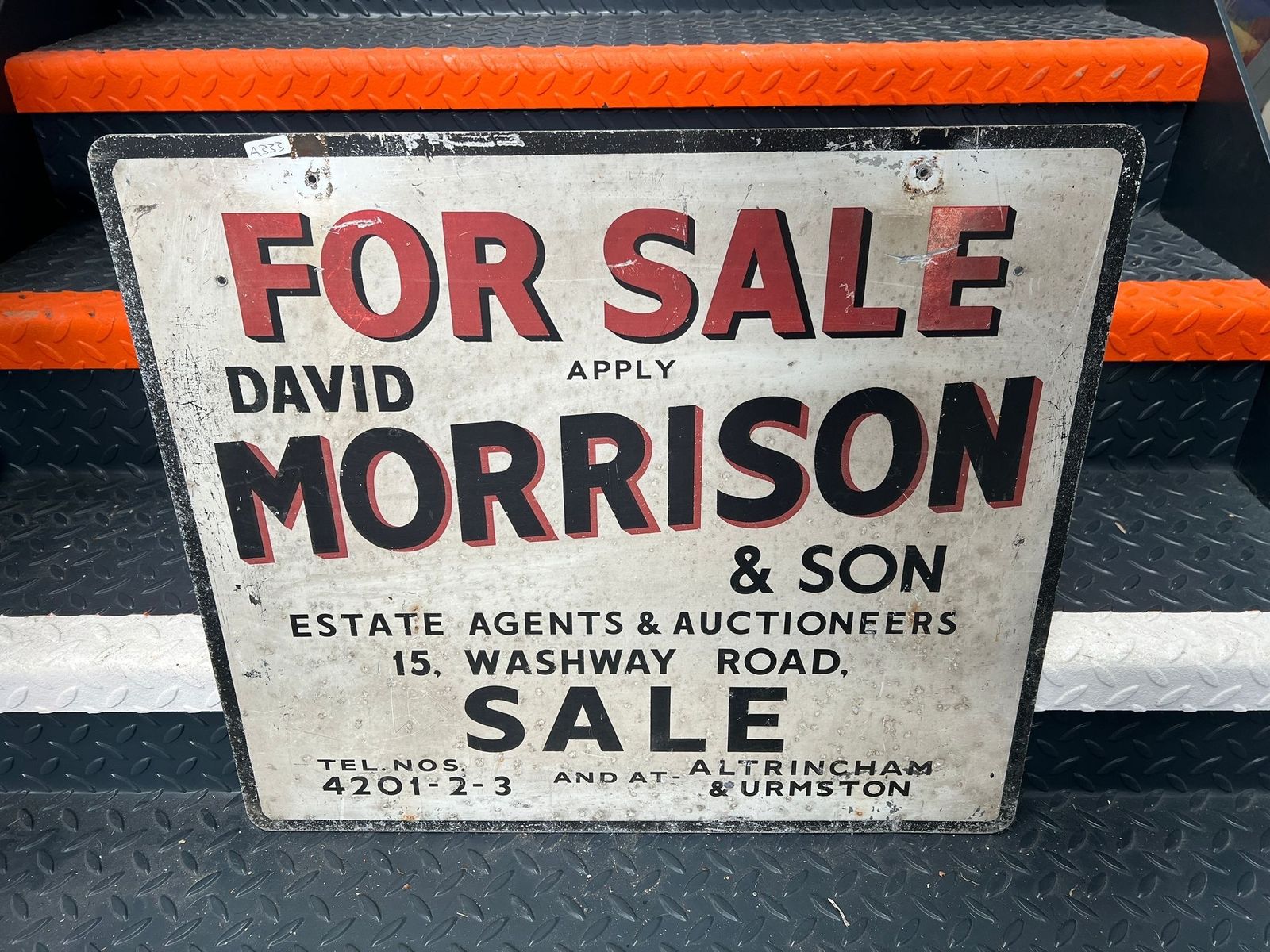 Vintage Painted Aluminium Estate Agents Sign photo 175.0