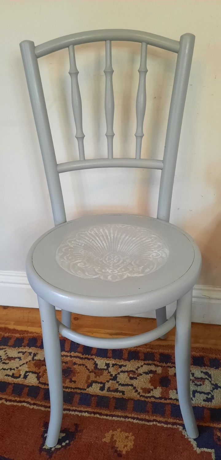 Two Vintage Art Deco Fischel Bentwood Bistro Dining Chairs photo furniture