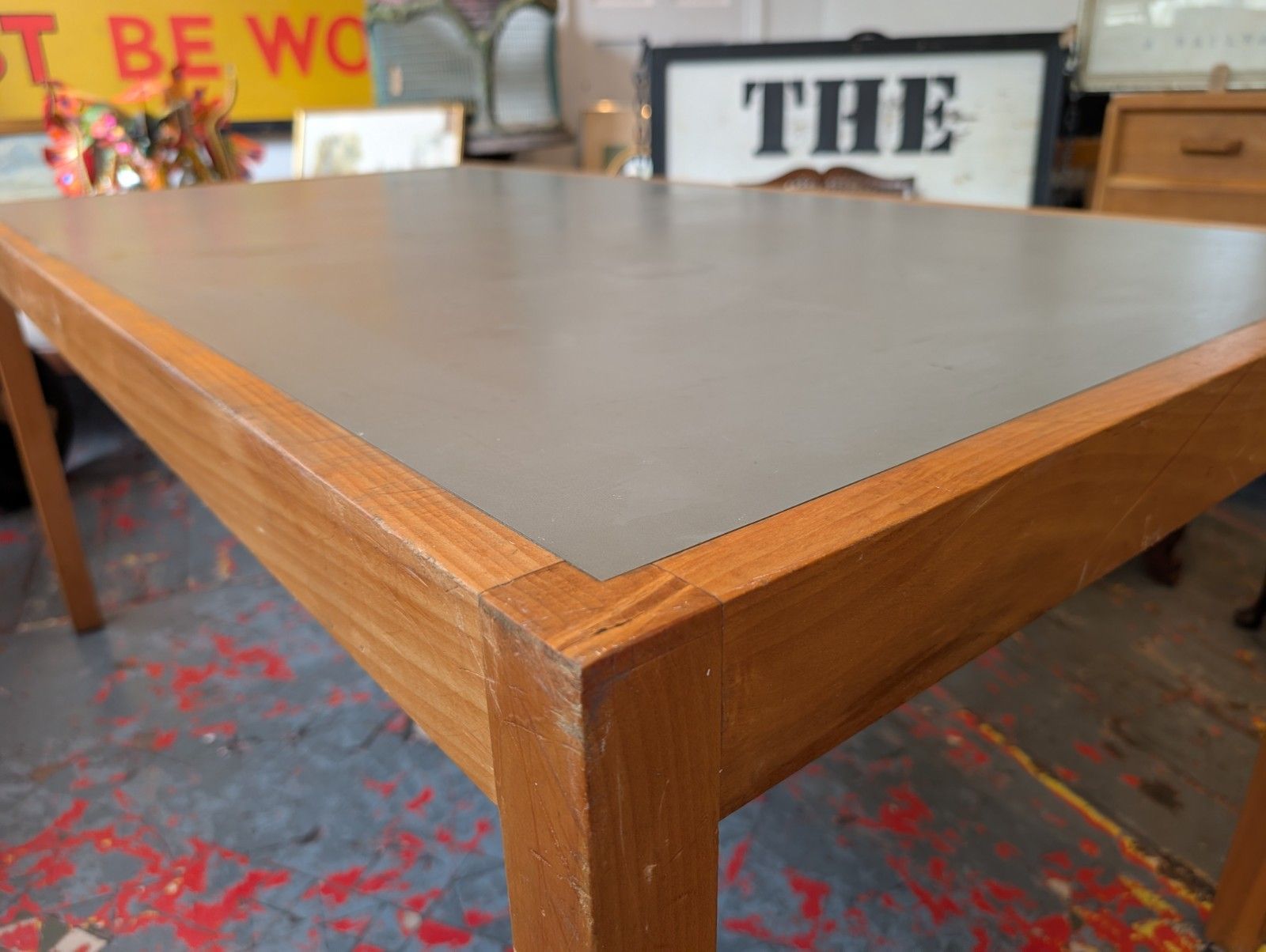 photo furniture 1970s Industrial Artists Desk Or Work Table. Vintage/Kitchen/Retro