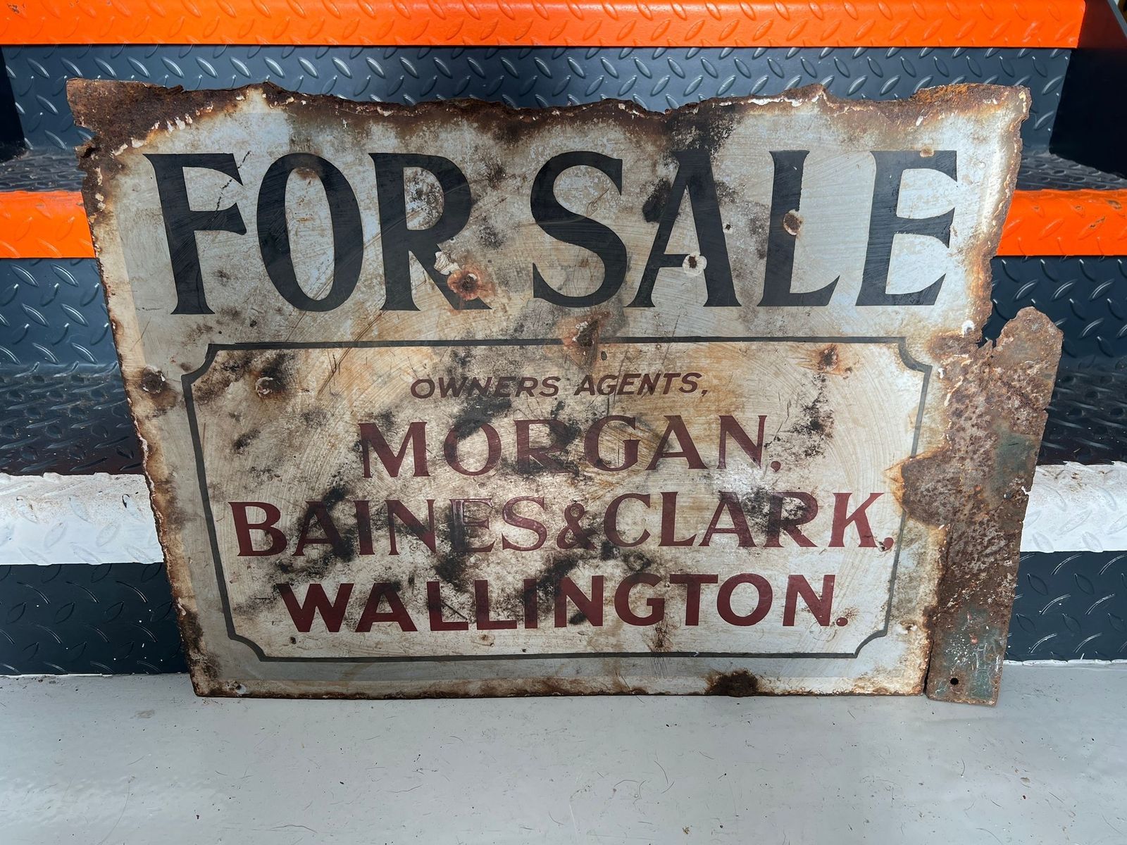 Vintage Enamel Estate Agents Sign photo Home Decor