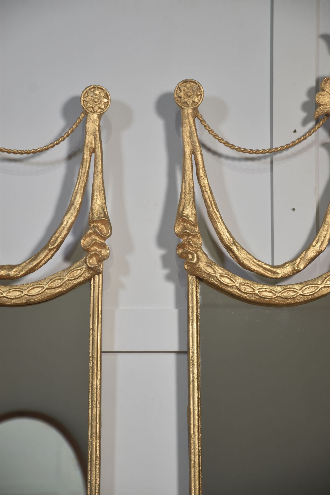 Pair Of Modern Gilt Painted Metal Mirrors photo furniture