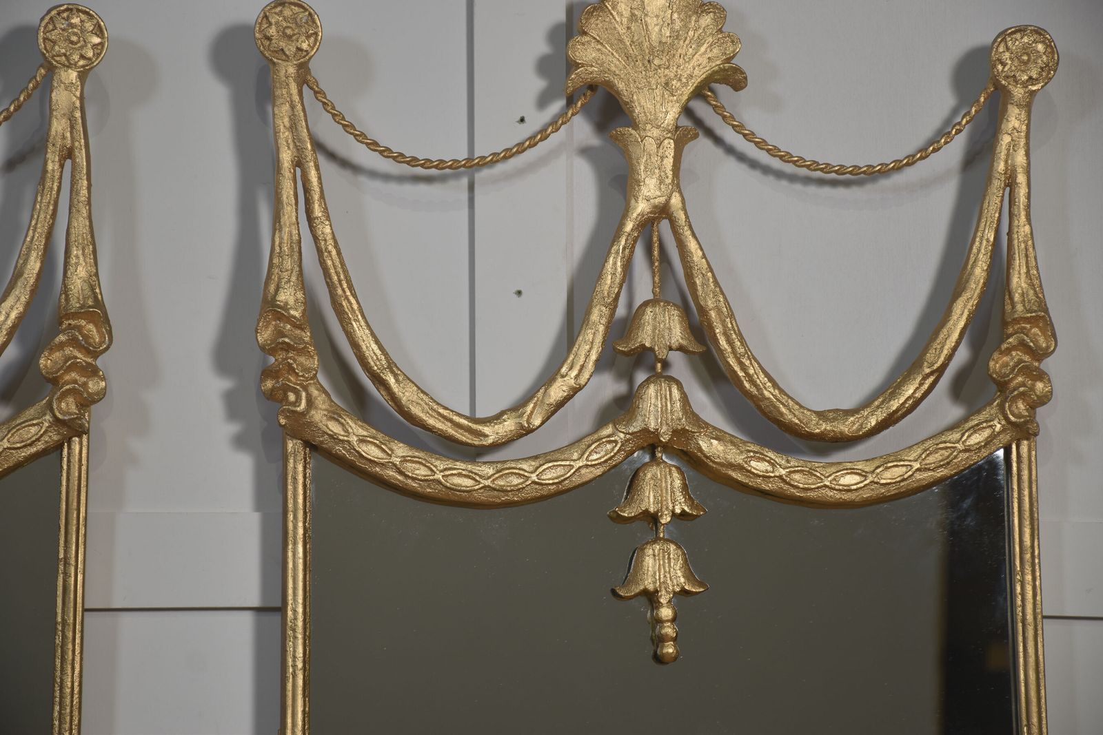 Pair Of Modern Gilt Painted Metal Mirrors photo buy